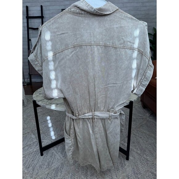 Young Fabulous & Broke Uma Romper Washed Light Grey Front Button Womens Size S - Picture 4 of 7